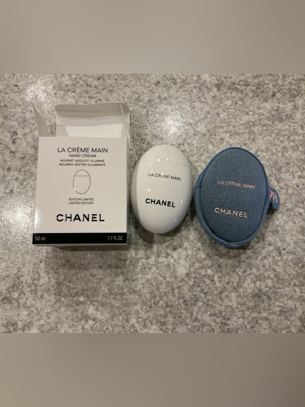 CHANEL La Crème Main Hand Cream Set in White and Blue